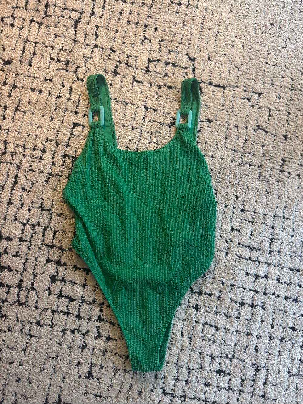 aerie Green Textured One-Piece Swimsuit